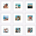 Vittanly 12x12 Picture Frames Set of 9 - Durable Plexiglass Photo