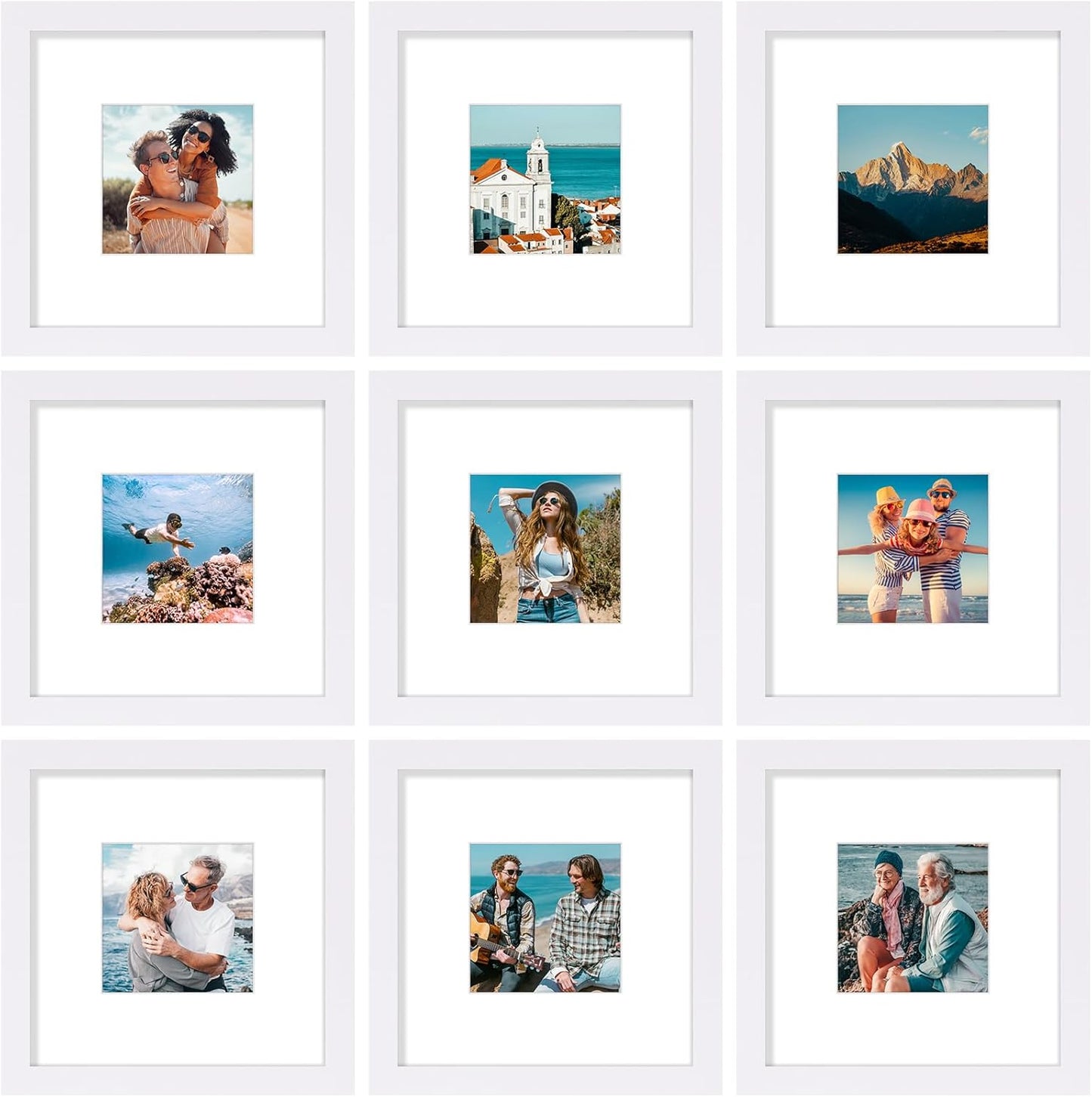 Vittanly 12x12 Picture Frames Set of 9 for Stunning Displays