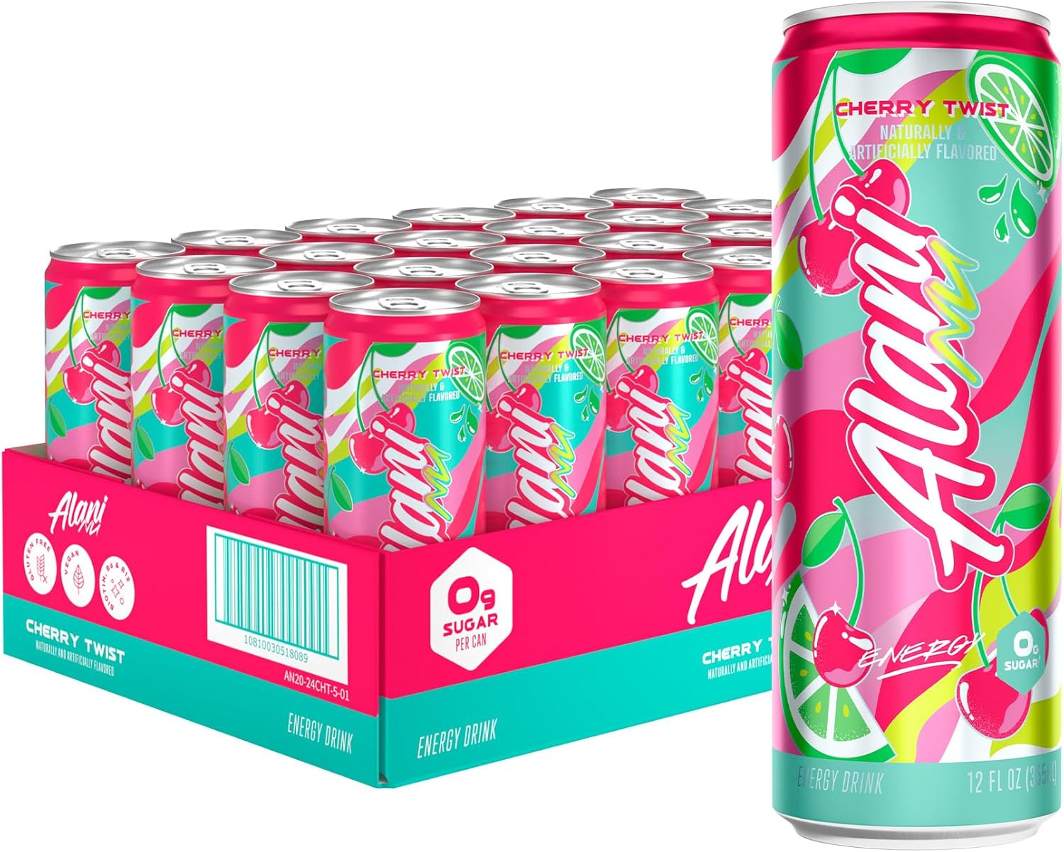 Alani Nu Cherry Twist Energy Drink - Sugar Free & Low Calorie
