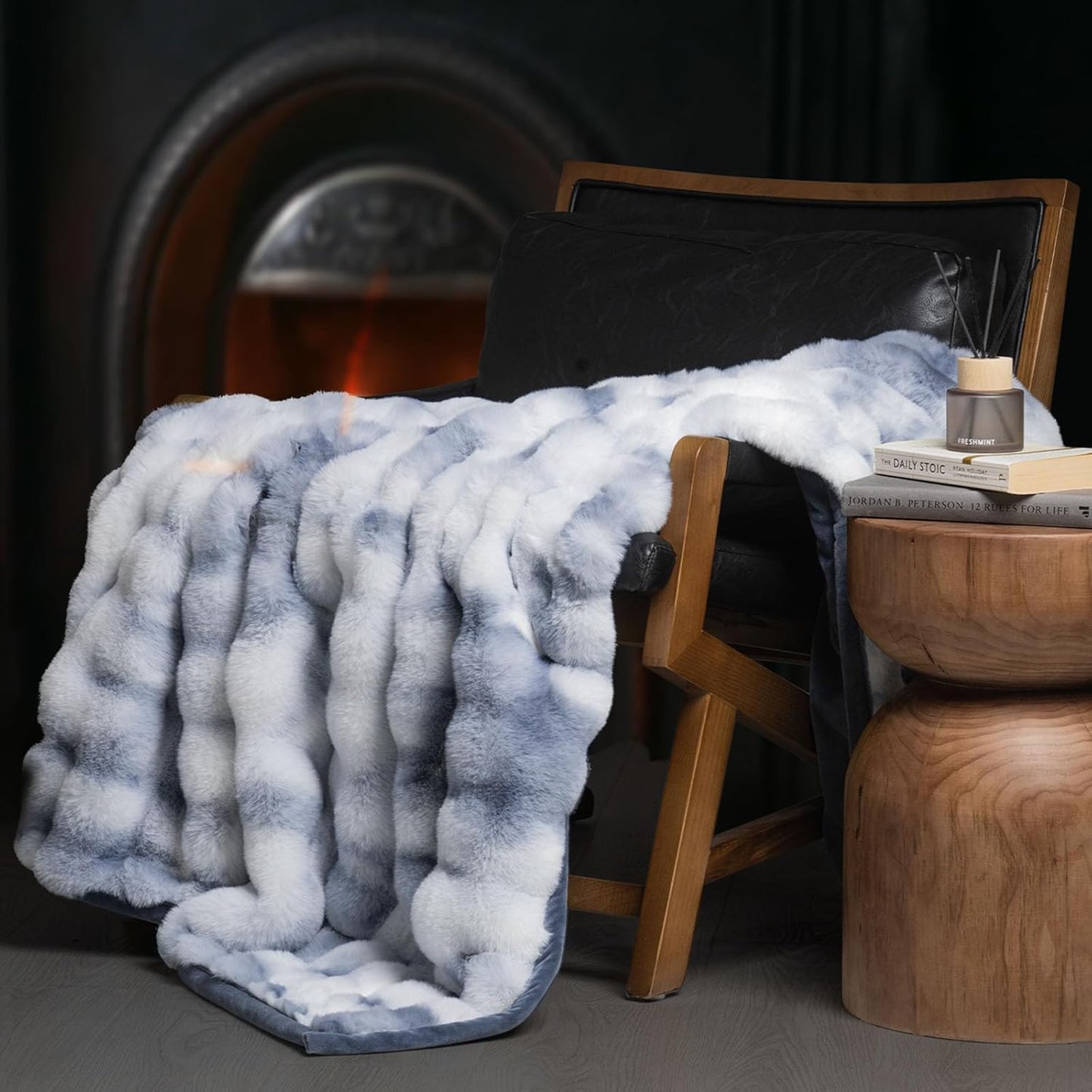 Ultra Soft Luxury Fluffy Faux Rabbit Fur Throw Blanket 60x80
