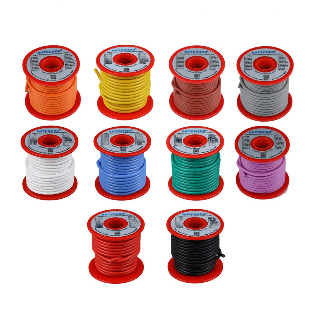 14 Gauge Silicone Wire Kit 10 Colors 25 ft Flexible Copper Wire