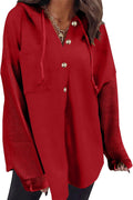 Oversized Sweatshirt for Women Loose Fit Button Hooded (Style KNSN)