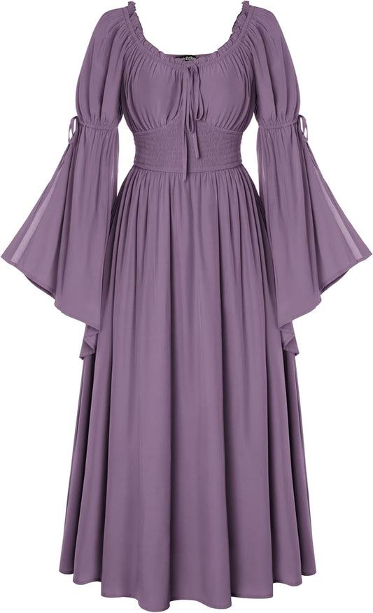 Elegant Renaissance Dress for Women with Distinctive Slit Sleeves
