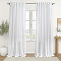 KOUFALL 60x90 in Curtains for Living Room - Sheer Linen Look Panels