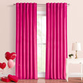 Topfinel 90 in Hot Pink Velvet Curtains - Room Darkening Elegance