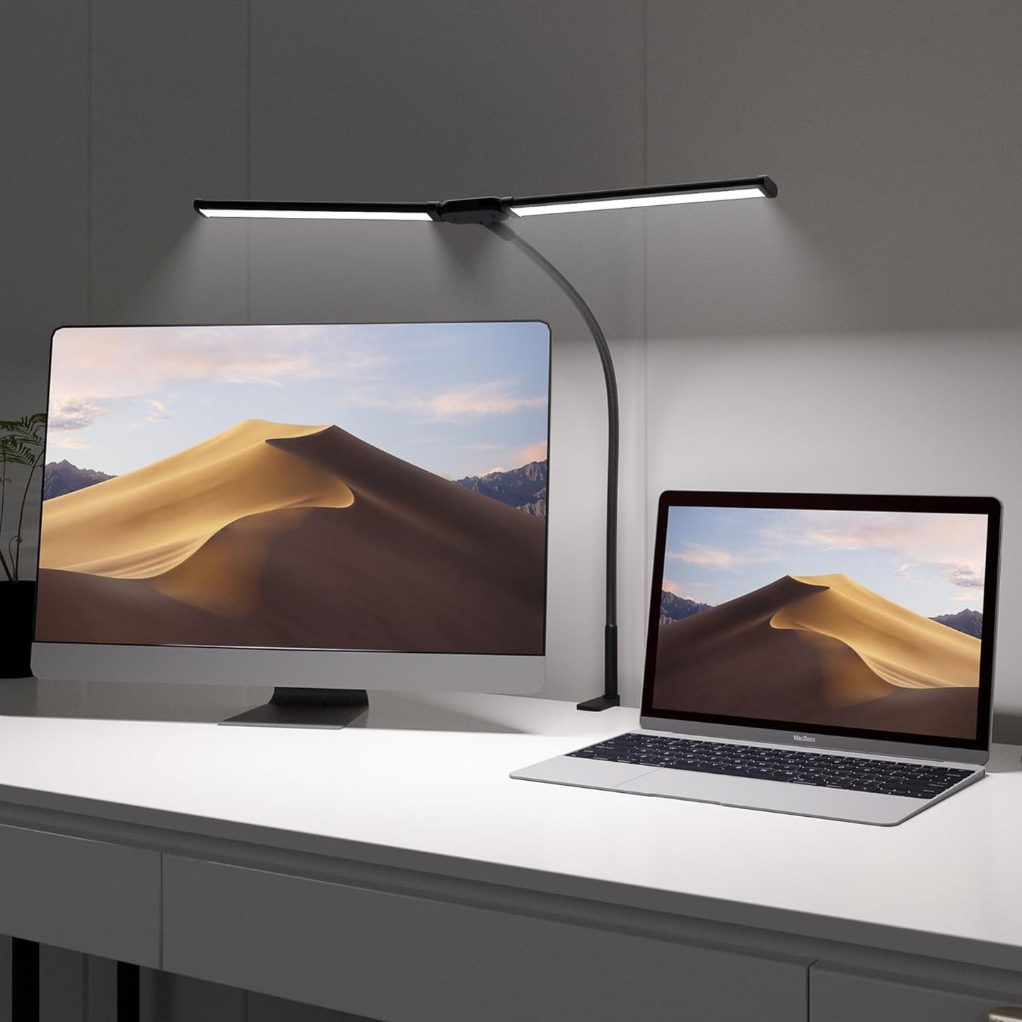 Versatile Dual-Head LED Desk Lamp | Eye-Caring Light