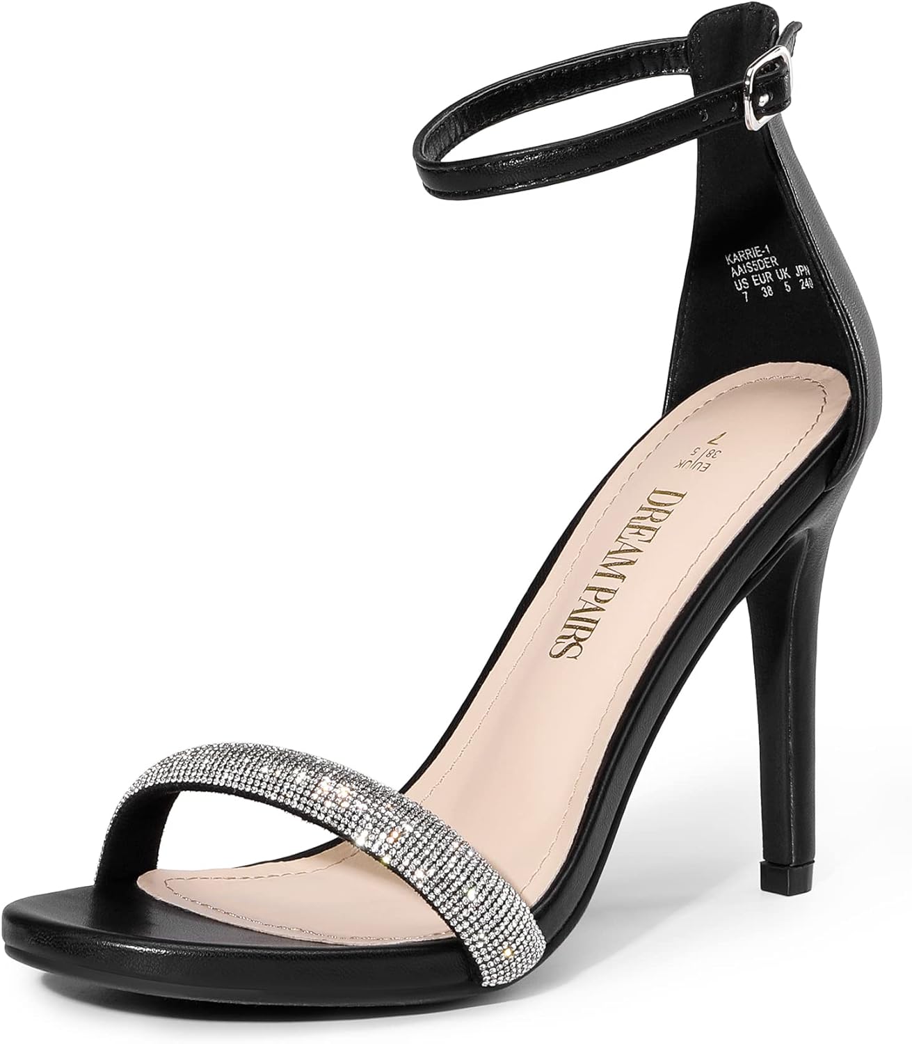 DREAM PAIRS Women's High Heels Flower Ankle Strap Stilettos