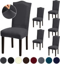 Stretch Dining Room Chair Covers Set of 6 - Durable Stretch Spandex