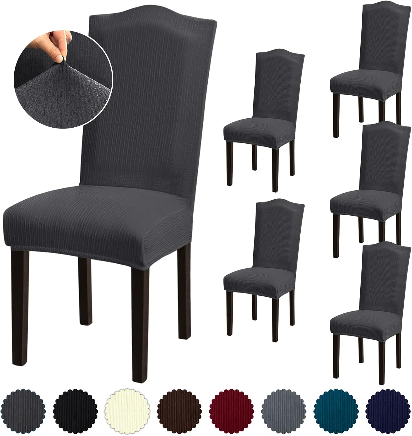 Stretch Dining Room Chair Covers Set of 6 for Various Events