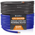 InstallGear 1/0 Gauge Wire 50ft CCA Power & Ground Cable - Heavy Duty