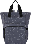 Cat Star Night Diaper Bag Backpack for Baby Boys Girls - Compact 10L