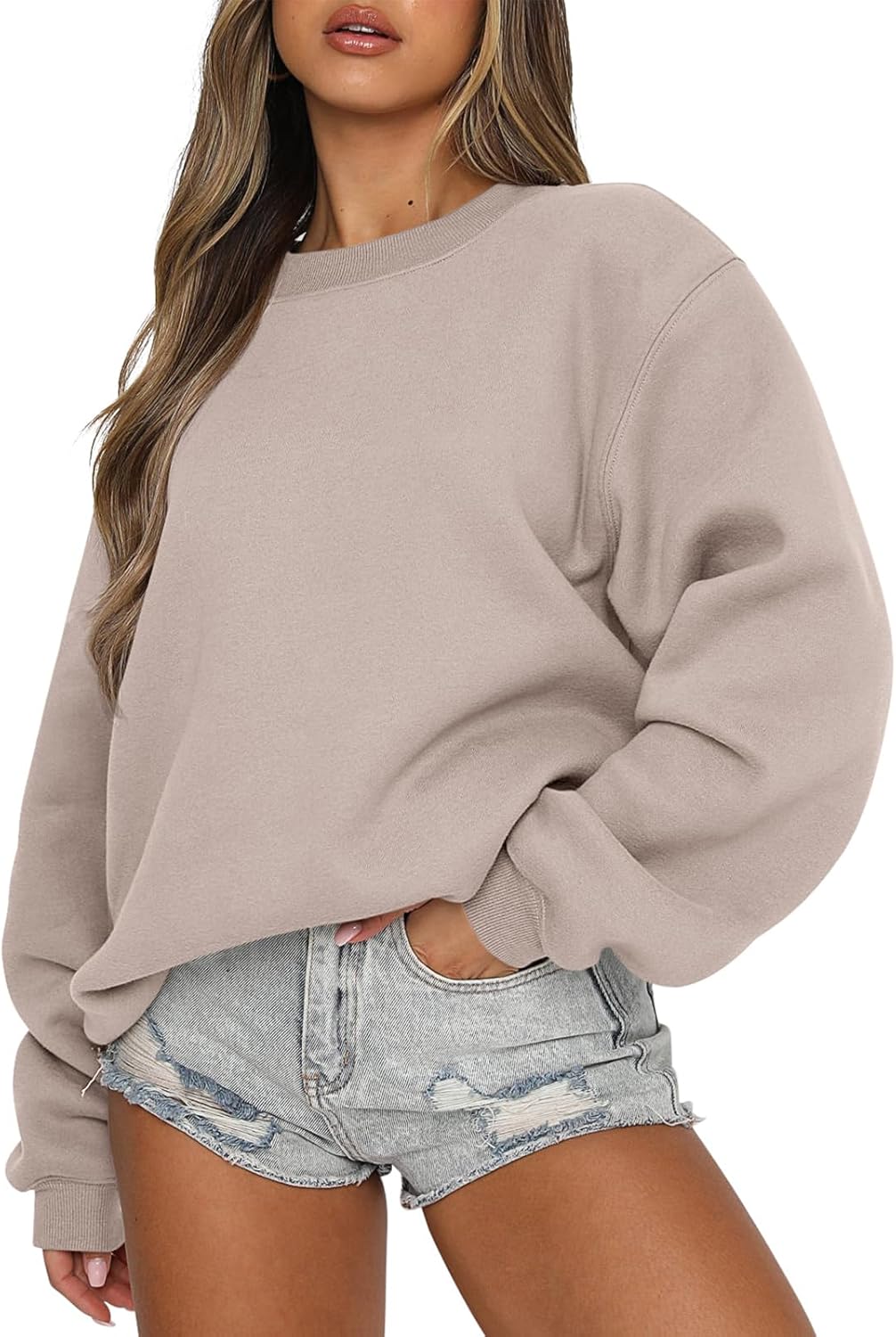 ANRABESS Womens Oversized Pullover Sweatshirt for Fall Winter