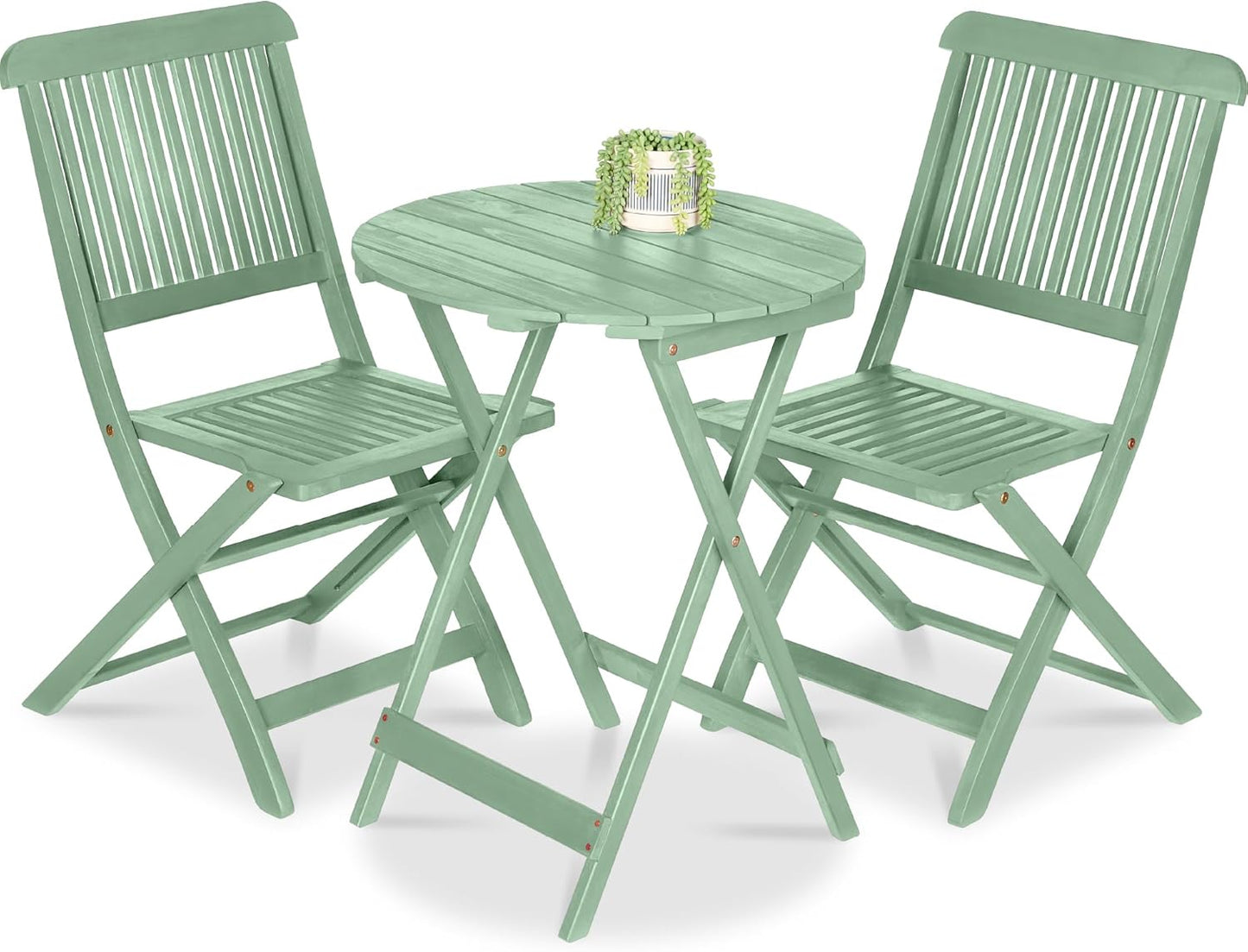 Best Choice Products 3-Piece Acacia Wood Bistro Set for Outdoors