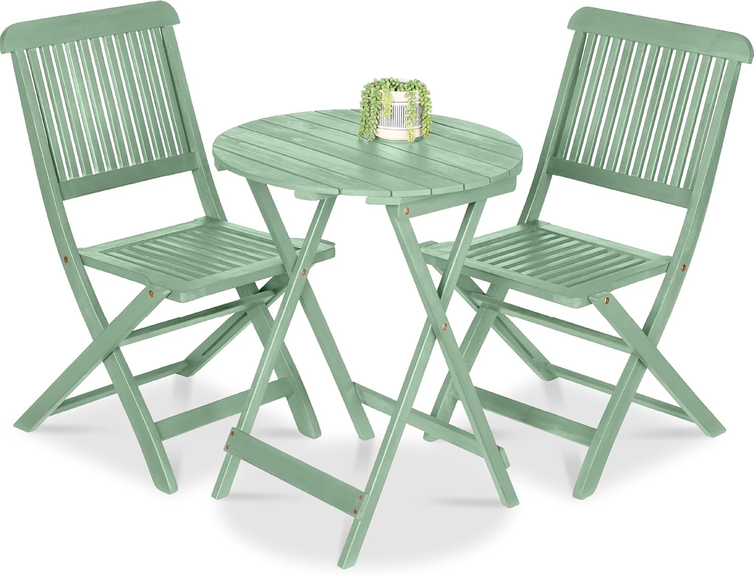 Best Choice Products 3-Piece Acacia Wood Bistro Set for Outdoors