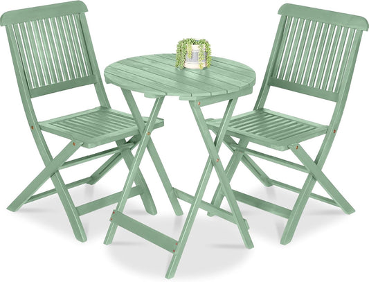 Best Choice Products 3-Piece Acacia Wood Bistro Set for Outdoors