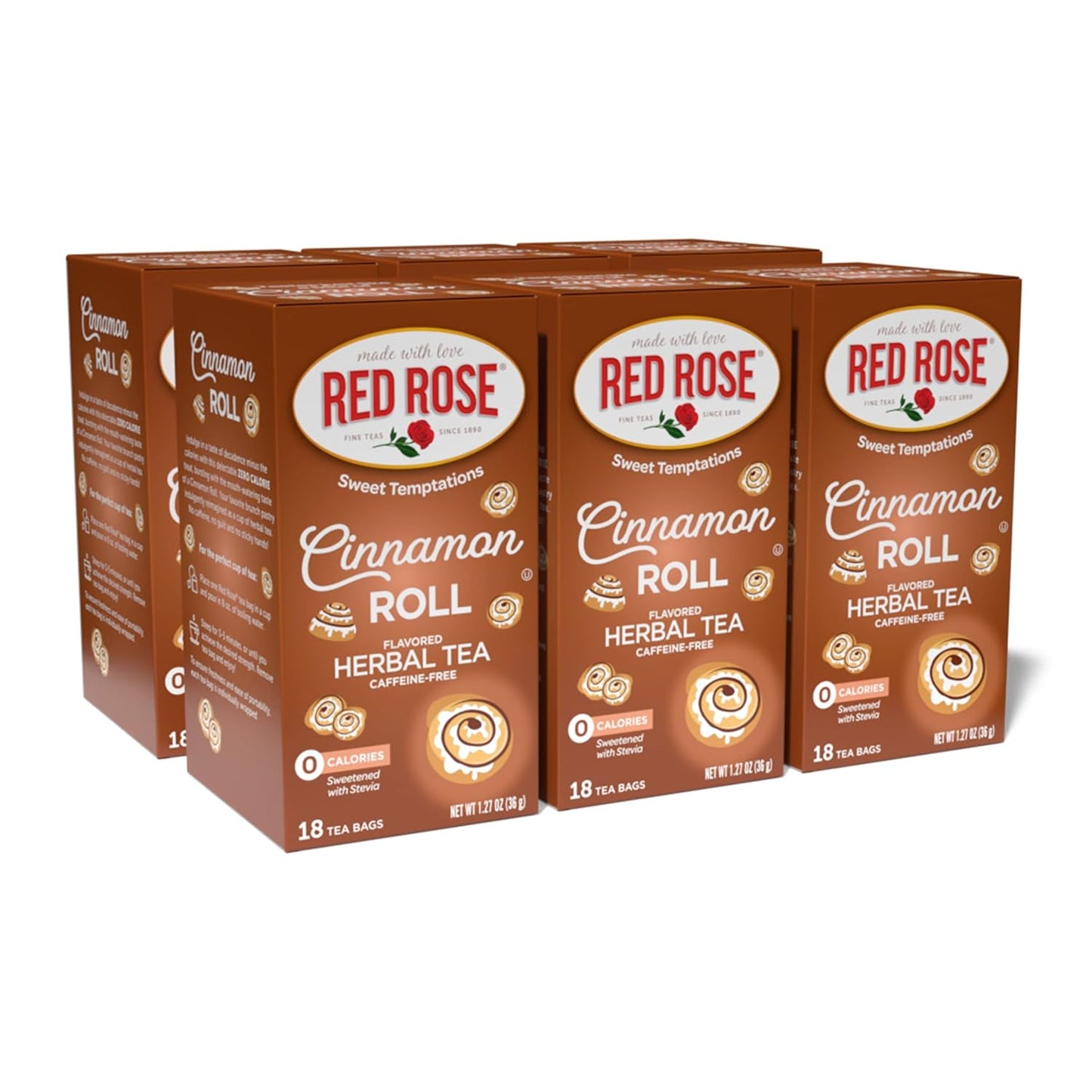 Red Rose Sweet Temptations Dessert Tea Cinnamon Roll Flavor