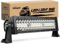 Nilight LED Light Bar 13.5 in Triple Row Combo - Powerful Off-Road