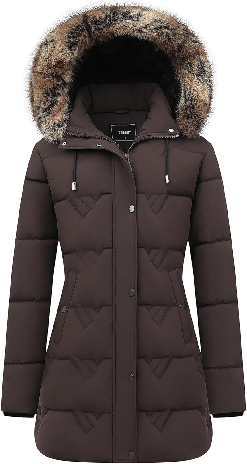 Women's Winter Coat Waterproof Long Insulated Parka for Comfort