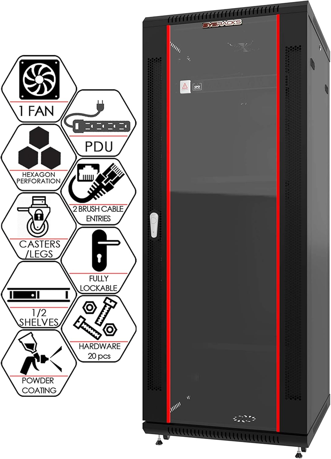 18U Wall Mount Server Rack Locking Cabinet for AV and IT Needs