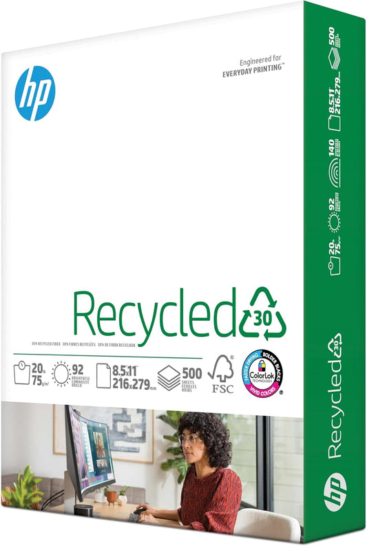 HP 8.5x11 Recycled Printer Paper - 500 Sheets