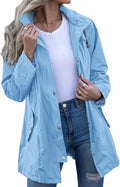 Kikibell Rain Jacket Women Striped Lined Hooded (Style KBKL)