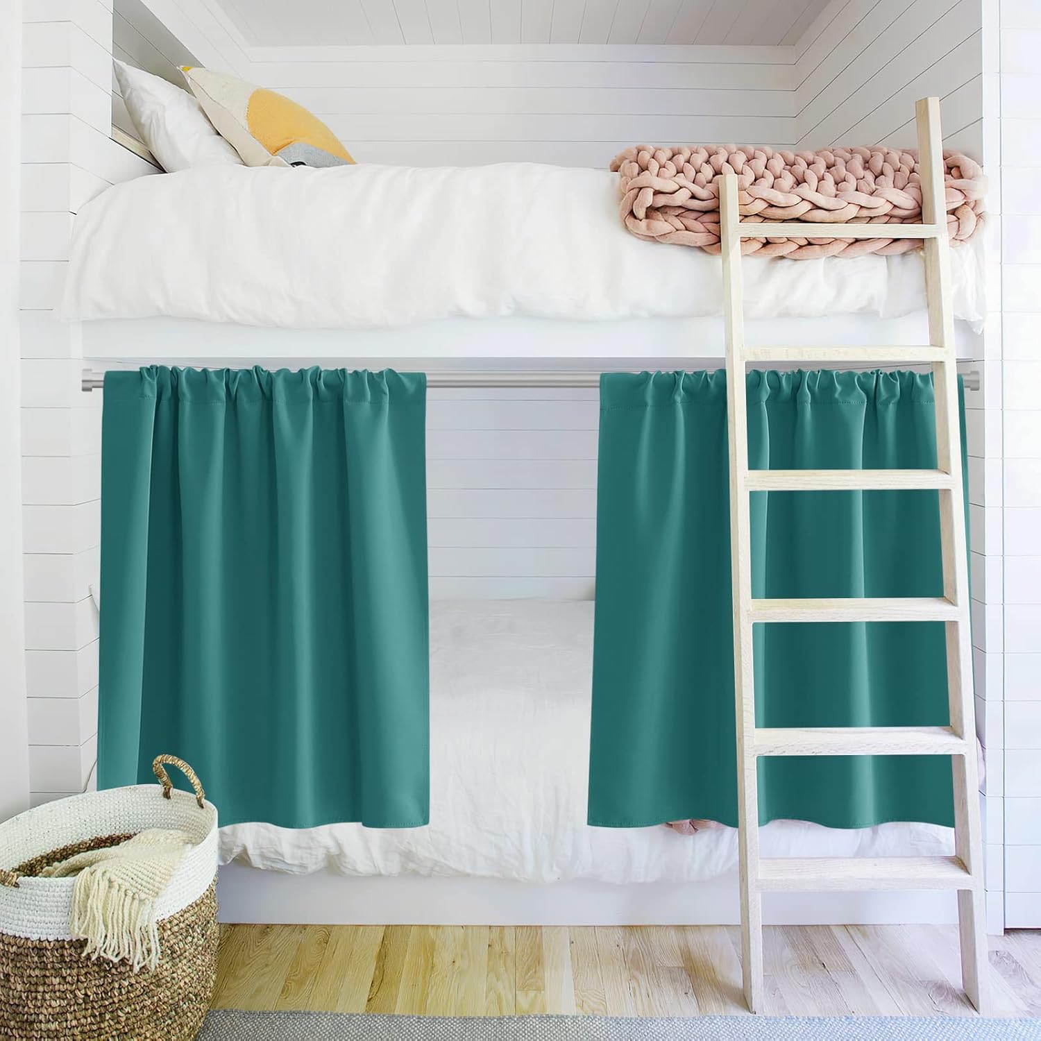 PONY DANCE 36 Thermal Short Curtains - Sea Teal, 2 Panels