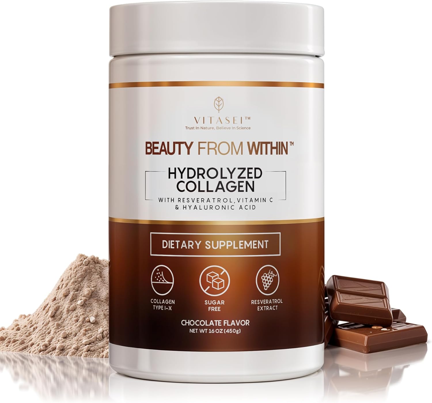 Hydrolyzed Collagen Peptides Powder for Hair, Skin, and Nails