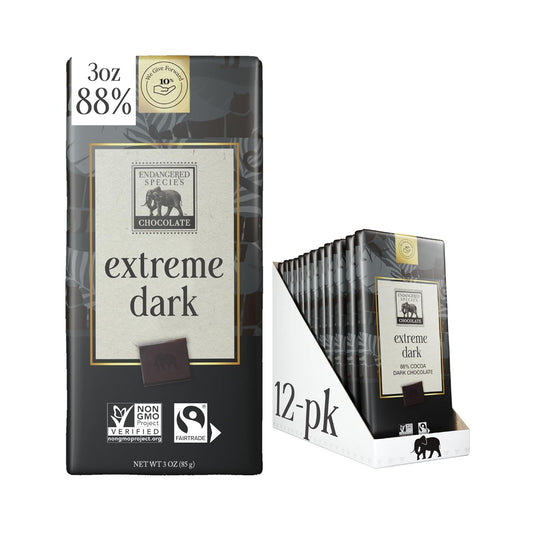 Endangered Species Strong Dark Chocolate Bar with 88% Cocoa