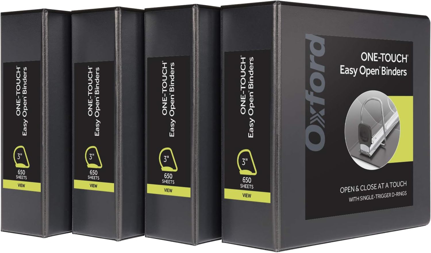 Oxford 3 Ring Binders with Easy Open D Rings for School Use