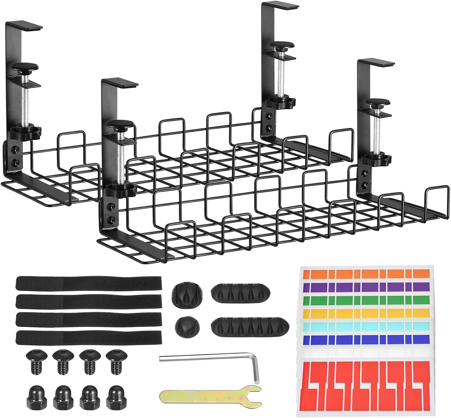 Organize Wires Easily: 2Pcs 15.75'' Cable Tray - No Drill Metal Rack