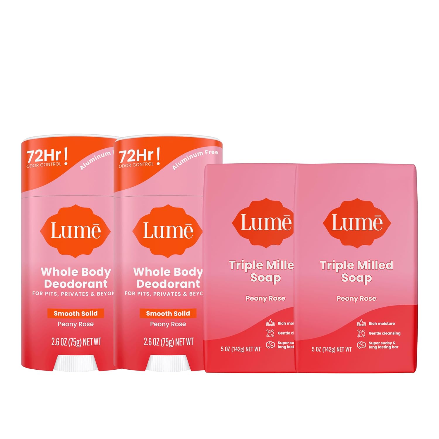 Lume Whole Body Deodorant and Soap Bundle for Odor Control