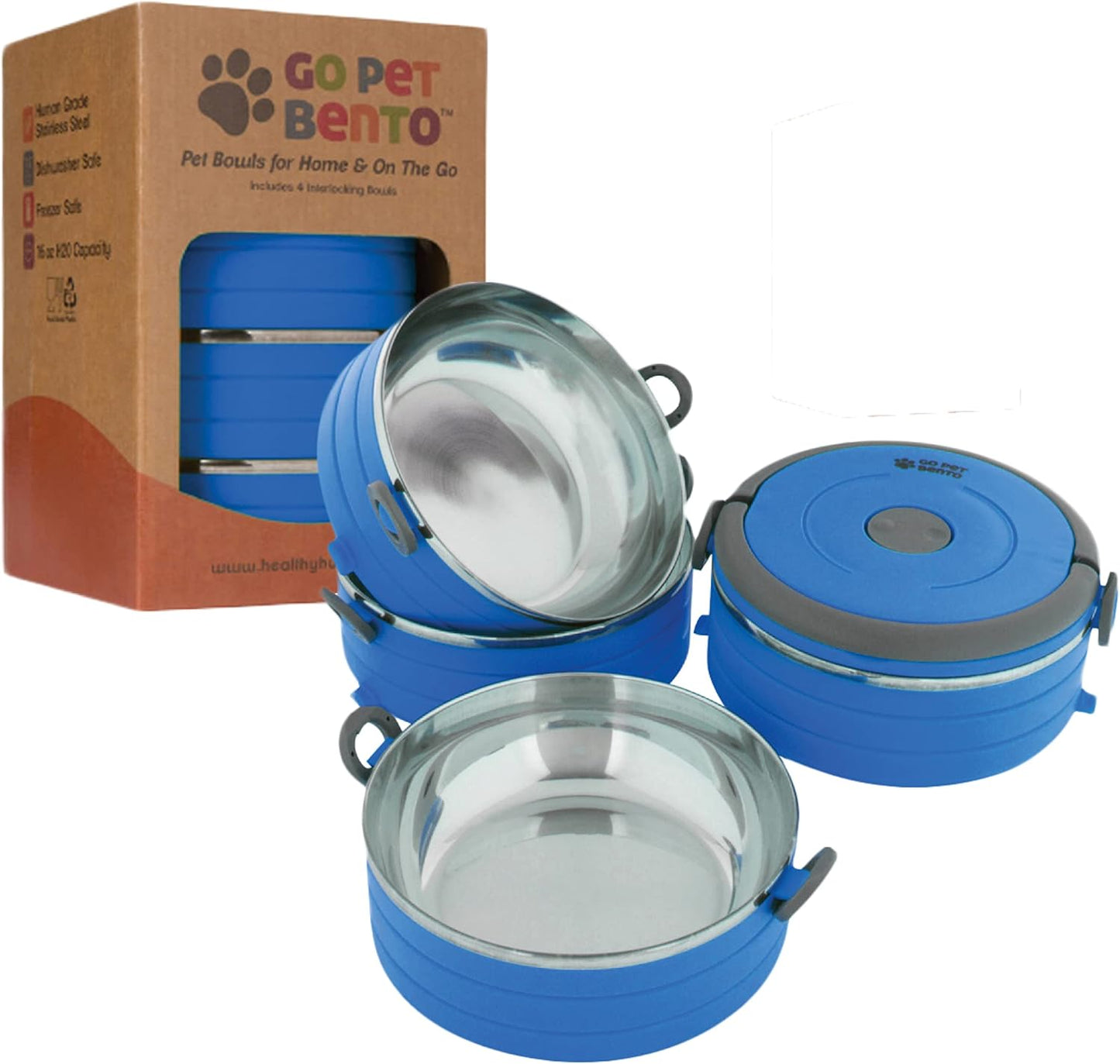 Healthy Human Travel Pet Bento Bowls for Dogs and Cats