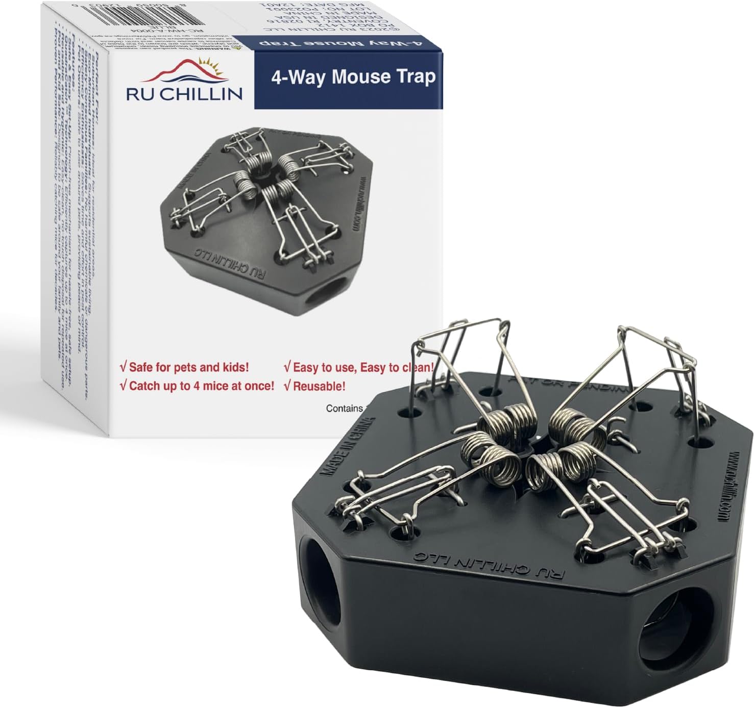 4-in-1 Multi Catch Mouse Traps | Reusable & Pet Safe