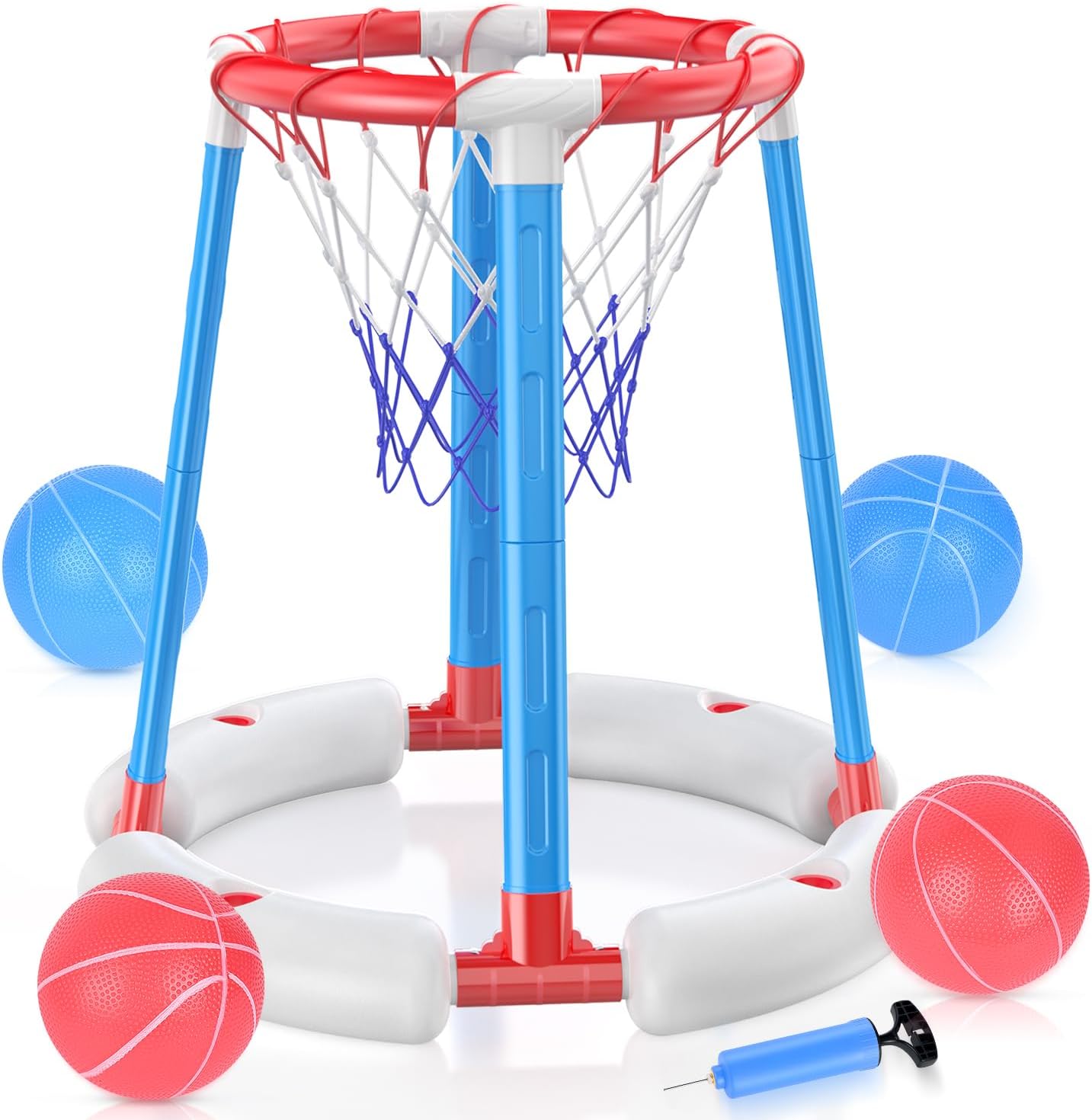 Pool Basketball Hoop with 4 Balls for Endless Summer Fun