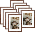 11x14 Picture Frame Set of 9 - Rustic Brown Gallery Wall Frames