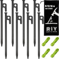 8 Pack Heavy Duty Steel Tent Stakes - Unbreakable!