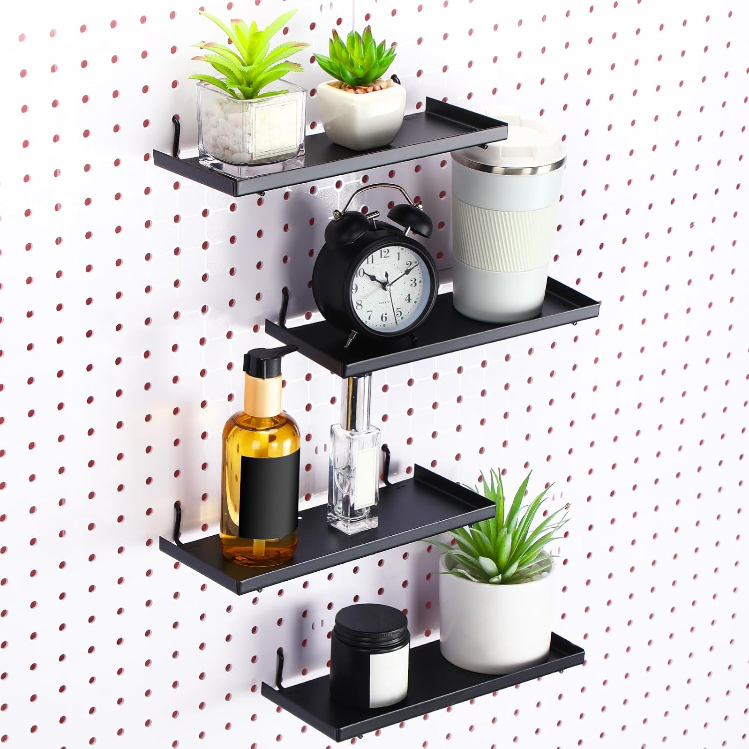 4 Pcs Pegboard Shelves for Home Garage Kitchen Organization