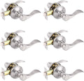 Hall and Closet Wave Door Levers in Satin Nickel - Durable Passage