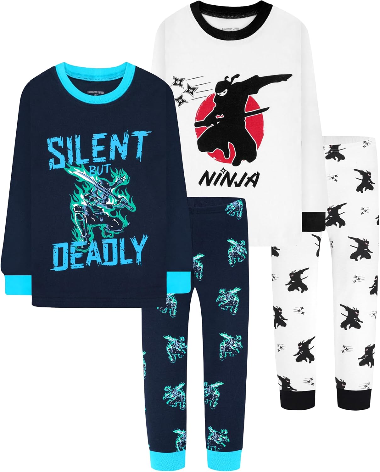 Boys 100% Cotton Long Sleeve Pajamas for Ages 18 Months to 12 Years
