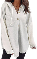 Oversized Sweatshirt for Women Loose Fit Button Hooded Casual - Cozy