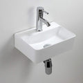 Wall Hung Basin Sink Small Rectangle Cloakroom Basin Right Hand