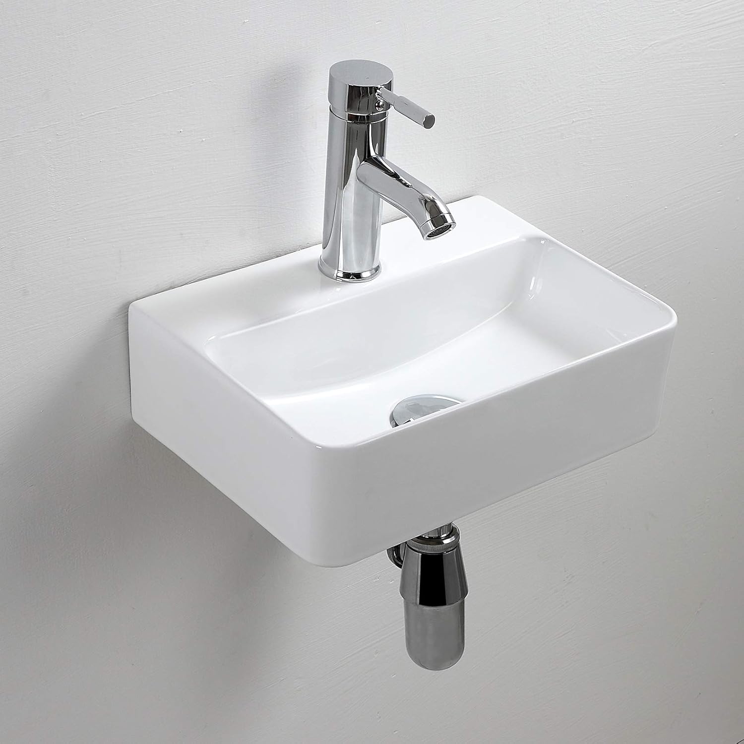 Modern Wall Hung Basin Sink for Small Cloakroom Spaces