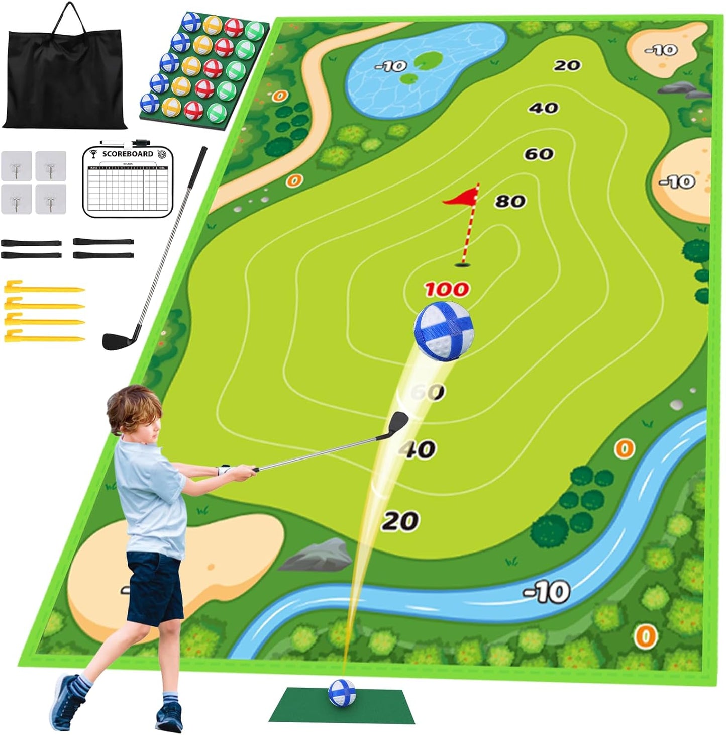deAO Golf Mat Set: Improve Your Chip Shots Anywhere!