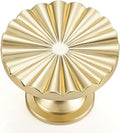 Gold Cabinet Knobs 20 Pack Brushed Brass - Vintage Sunburst Pulls