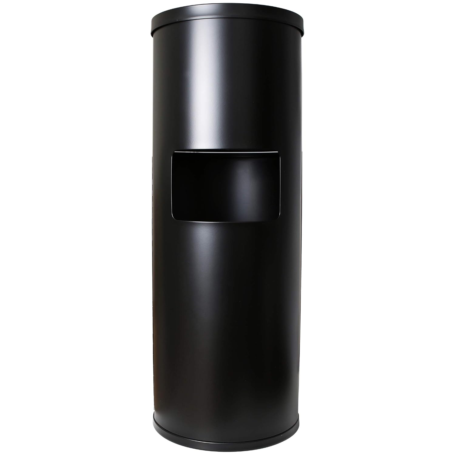 Black Stainless Steel Floor Stand Wipe Dispenser with Trash Can