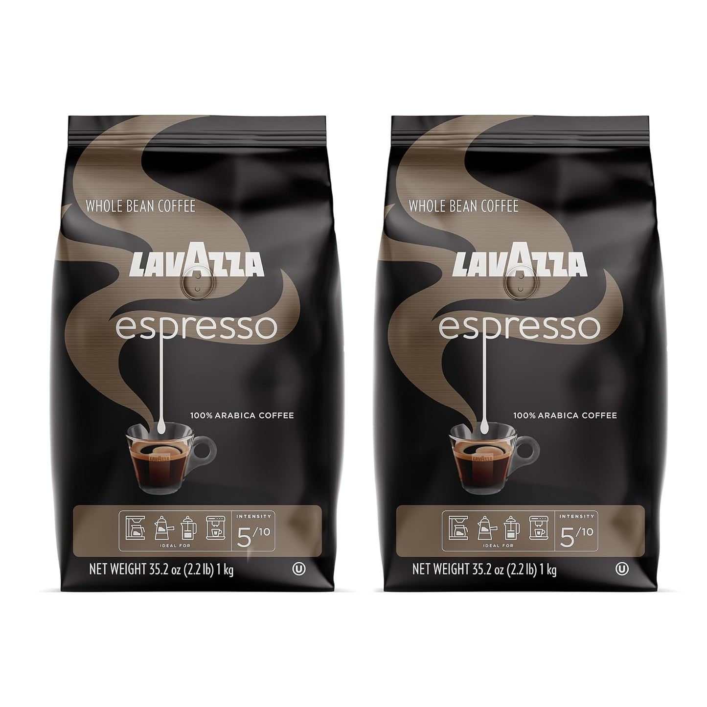 Lavazza Italian Espresso Whole Bean Coffee - Rich Medium Roast x2