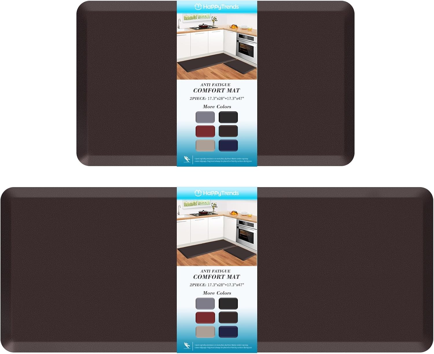 HappyTrends Kitchen Mat Cushioned Anti-Fatigue Floor Mat Set