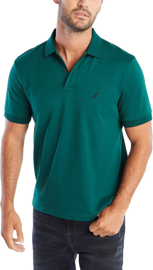 Nautica Mens Classic Fit Short Sleeve Solid Cotton Polo Shirt