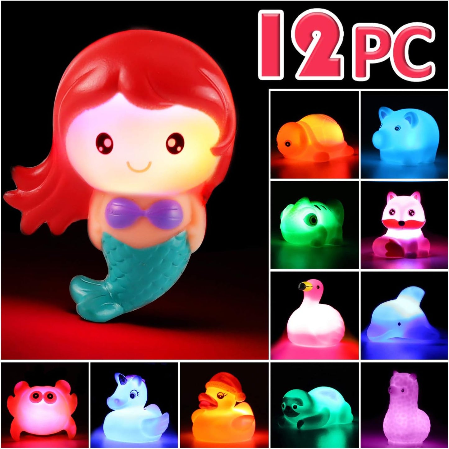 Laxdacee Light-Up Bath Toy Set
