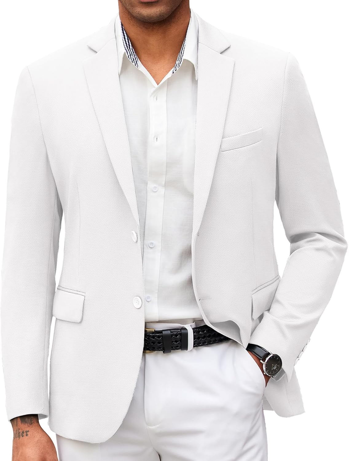 COOFANDY Mens Casual Blazer Slim Fit Lightweight Knit Jacket
